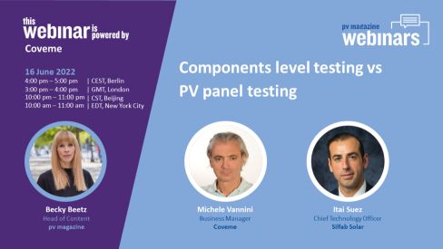 Upcoming Webinar-Photovoltaic components and modules