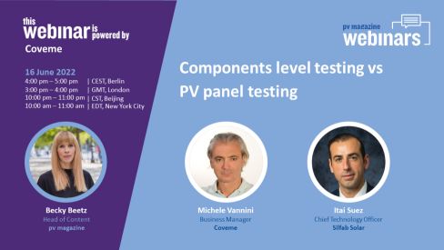 Upcoming Webinar -Componenti e moduli fotovoltaici