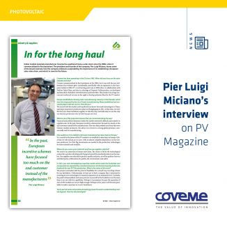 PV Magazine Interview @ Coveme Founder and President